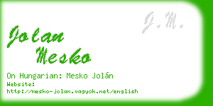 jolan mesko business card