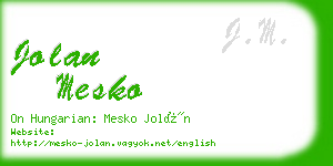 jolan mesko business card